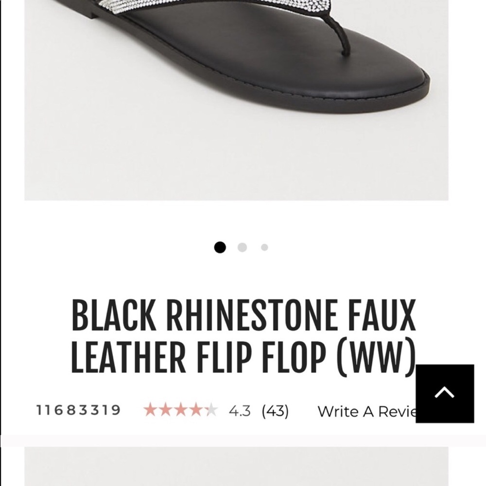 Torrid black faux with rhinestone flip flop